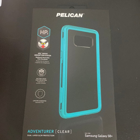 Samsung Galaxy S8+ Plus Case Pelican Adventurer Slim Dual Layer Clear Teal